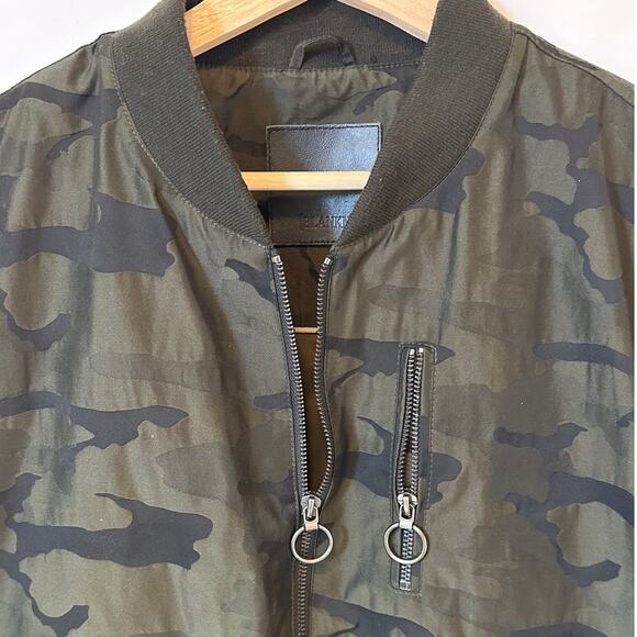 Blank NYC Camo Bomber Jacket Camouflage Military Utility Streetwear Green Sz M - Picture 5 of 11